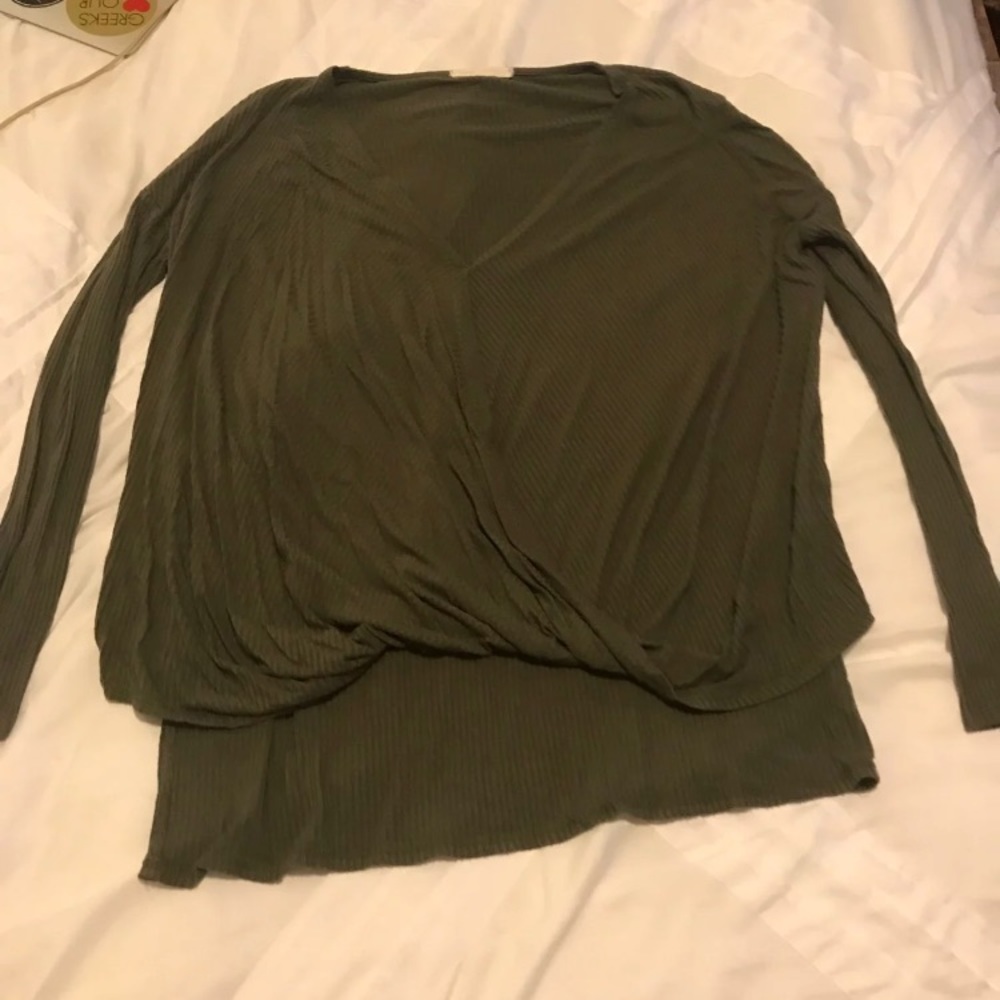 Olive long sleeve blouse